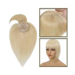 Haartopper für Frauen Haaraufsätze for Frauen mit dünner werdendem Haar, 10–20 Zoll glatter Echthaaraufsatz mit Pony, 150% Dichte, 8,5 x 8,5 cm Seidenbasis, Clip-in-Topper-Haarteile Haarteil (Size : von XXAD553TY