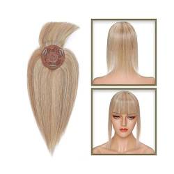Haartopper für Frauen Haaraufsätze for Frauen mit dünner werdendem Haar, 10–20 Zoll glatter Echthaaraufsatz mit Pony, 150% Dichte, 8,5 x 8,5 cm Seidenbasis, Clip-in-Topper-Haarteile Haarteil (Size : von XXAD553TY