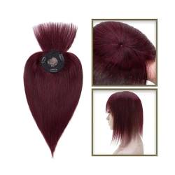 Haartopper für Frauen Haaraufsätze for Frauen mit dünner werdendem Haar, 10–20 Zoll glatter Echthaaraufsatz mit Pony, 150% Dichte, 8,5 x 8,5 cm Seidenbasis, Clip-in-Topper-Haarteile Haarteil (Size : von XXAD553TY