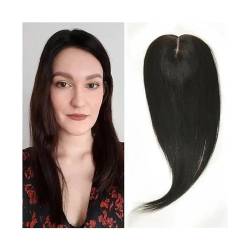 Haartopper für Frauen Remy-Echthaar-Topper, handgebundene Topper auf Seidenbasis, 15,2–50,8 cm, natürliche Farbe, europäische Haarspangen in glatten Haarteilen for Haarausfall oder dünner werdendes Ha von XXAD553TY