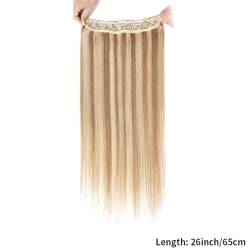 Haarverlängerung Draht-Haarverlängerung, Echthaar for Frauen, Blond 8# mit Bleichblond 613#, natürliches glattes Haar, einteilig, for den ganzen Kopf Clip in Extensions (Color : P8-613, Size : 20 IN von XXAD553TY