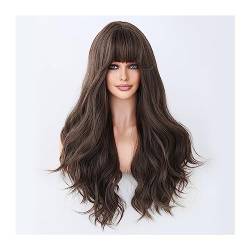 Perücke Damen Cosplay Party Natürliche Hitzebeständige Haar Perücken De Mujer Braun Blonde Perücken Lange Wellenförmige Synthetische Perücke for Frauen Lange Weiß lolita Perücken (Color : C8263-4) von XXAD553TY