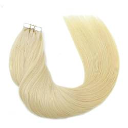 Tape Extension Echthaar Bleach Blonde Tape-in-Haarverlängerungen, Echthaar, seidig, nahtlos, Remy-Echthaar #613 Bleach Blonde Skin Weft, gerade Tape-in-Haarverlängerungen Remy Tape in Extensions (Siz von XXAD553TY