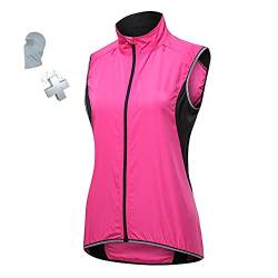 XXXZZL Fahrradweste Damen Winddicht Atmungsaktiv Reflektierende Radweste Laufweste Outdoor Sportweste äRmellos Jacke FüR Herren, Laufen, Joggen, Motorrad, Radfahren,Rosa,4XL von XXXZZL