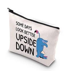 Make-up-Tasche mit Cartoon-Esel-Zitat "Some Days Look Better Upside Down", Geschenke für Esel-Liebhaber, Positivitätsgeschenk, Sehen Sie besser auf dem Kopf aus, modisch von XYANFA