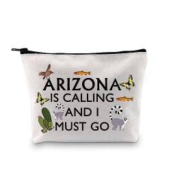 XYANFA Arizona Make-up-Tasche Arizona Souvenir Geschenk Arizona Liebhaber Geschenk AZ Mädchen Reise Geschenk AZ Kosmetiktasche Arizona Is Calling And I Must Go, Arizona is Calling, modisch von XYANFA