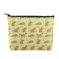 XYANFA Capybara Kosmetiktasche Capybara, Geschenk für Mütter, Zoologen, Damen, Leinentasche, Capybara Make-up-Tasche, modisch von XYANFA