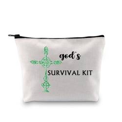 XYANFA Christliches Geschenk Gott Make-up Tasche Kosmetiktasche Kirche Geschenk Gebet Taufe Erstkommunion Glaube Geschenk Christian Religiöse Kosmetiktasche, god's SURVIVAL KIT, modisch von XYANFA