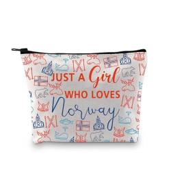 XYANFA Kosmetiktasche Norwegen, Norwegen, Stadtausflug, Geschenk, norwegische Liebhaber, Geschenk, Norwegen, Souvenir, Norwegen, Reisetasche, Wer Norwegen liebt, modisch von XYANFA