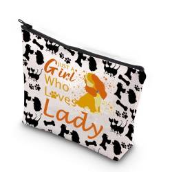 XYANFA Make-up-Tasche mit Motiv Laddy Dog LD und TP Cartoon-Film, Geschenke für LD- und TP-Liebhaber, Geschenke für Damen, Reisetasche, Who Loves Laddy, modisch von XYANFA