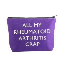 XYANFA Rheumatoide Arthritis Gifts RA Survival Kit Make-up-Tasche Rheumatoide Arthritis Krieger Kosmetiktasche Reißverschluss Tasche, ALLE MEINE RHEUMATOID ARTHRITIS CRAP, modisch von XYANFA