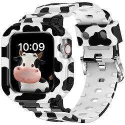 XYF Kompatibel mit kristallklaren Apple Watch-Bändern, 45 mm, 44 mm, 42 mm, 41 mm, 40 mm, 38 mm, 49 mm, mit Bumper-Schutzhülle für Herren und Damen, Jelly Sport-Hülle und Band für iWatch Ultra Series von XYF