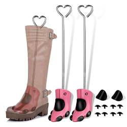 XYH Schuhspanner Damen Stiefel, 4 Arten von Stiefeldehner, Stiefelspanner für Cowboystiefel, spezialisiert, verstellbar., Pink 1, Large von XYH