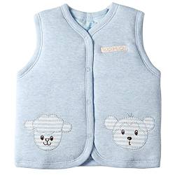 XYIYI Blau Baby Warme Jacke Baumwolle Weste, Unisex Kleinkind Gepolsterte Weste von XYIYI