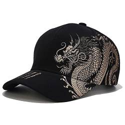 XYIYI Drache Schwarz Classic Baumwolle Baseball Cap Verstellbar Baseballkappe für Damen Herren von XYIYI