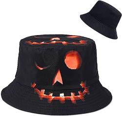 XYIYI Halloween Kürbis Bucket Hut Lustige Fischerhüte Mode Sonnenhut für Damen Herren von XYIYI