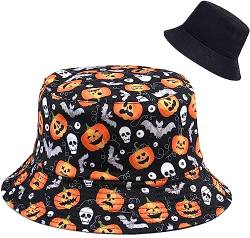 XYIYI Halloween Kürbis Schädel Bucket Hut Lustige Fischerhüte Mode Sonnenhut für Damen Herren von XYIYI