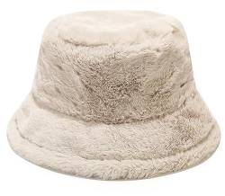 XYIYI Pelzig Fischerhut Bucket Hat Winter Wärmer Eimer Hut Flauschige Fischermütze für Damen Mädchen von XYIYI