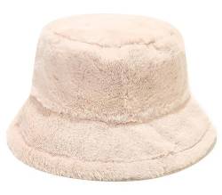 XYIYI Pelzig Fischerhut Bucket Hat Winter Wärmer Eimer Hut Flauschige Fischermütze für Damen Mädchen von XYIYI