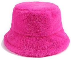 XYIYI Pelzig Fischerhut Bucket Hat Winter Wärmer Eimer Hut Flauschige Fischermütze für Damen Mädchen von XYIYI