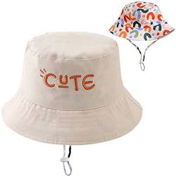 XYIYI Reversibel Baby Kinder Sonnenhut Kleinkind Bucket Hat Breite Krempe Strand Fischer Hüte für 2-4 Jahre Jungen Mädchen von XYIYI