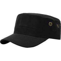 XYIYI Schwarze Unisex Kadett Army Mutze Baseball Cap Basic Everyday Baumwoll Military Style Hut Flat Top Cap von XYIYI