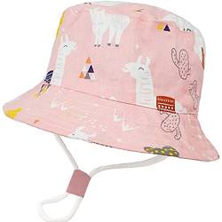 XYIYI Unisex Baby Kleinkind Rosa Alpaka Sonnenhut Kinder für 2-4 Jahre Jungen Mädchen mit Breite Krempe von XYIYI