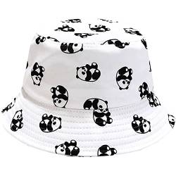 XYIYI Unisex Baumwolle Panda Weiß Sonnenhut Mode Fischerhüte Strandhut von XYIYI