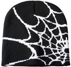 XYIYI Y3K Gothic Spider Muster Strickmütze Damen Slouchy Gestrickt Beanie Herren Winter Warm Skull Cap von XYIYI