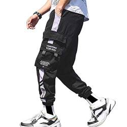 XYXIONGMAO Streetwear Hip Hop Hosen Cargo Pants Jogger für Männer Paar Damen Sport Casual Active Sweatpants, Schwarz, 36-41 von XYXIONGMAO