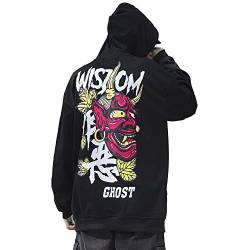 XYXIONGMAO Techware Graphic Herren Hoodies Japanische Streetwear Oversized Ghost Hip Hop Evil Sweatshirt, Violett, X-Large von XYXIONGMAO