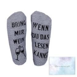 XYZOOR Lustige Socken Weiß Wenn Du Das Lesen Kannst Bring Mir Schoki, Geschenke für Freundinnen (grau) von XYZOOR