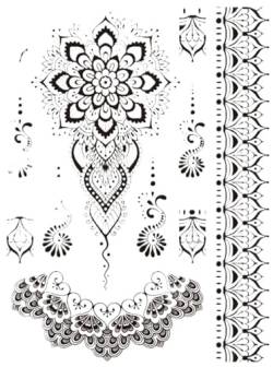 Temporary Tattoo Stickers For Women Waterproof Temporary Tattoo Stickers Mandala Lace Hand Finger Wedding White Fake Tatto Flash Tatoo Body Art For Women Bride Waterproof Tattoo Sticker von XZEIT