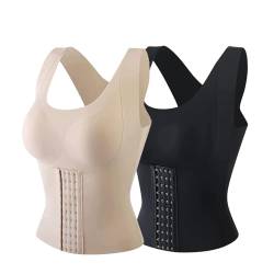 XZEIT Frauen reduzierender Gürtel Haltungskorrektur-BH, 3-in-1 Taille geknöpfter BH, Shapewear, Lifting-Korrektur-BH (2 Stück, XL) von XZEIT
