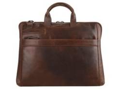 Laptoptasche X-ZONE Gr. B/H/T: 40 cm x 31 cm x 6 cm onesize, braun (cognac) Damen Taschen Koffer echt Leder von XZONE