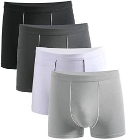 Xaanelr Boxershorts Herren Unterhosen Männer Bambus Viskose Unterwäsche Men Retroshorts 4er/8er Pack S-3XL (as3, Alpha, s, Regular, Regular, A023-4er Set Mehrfarbig) von Xaanelr