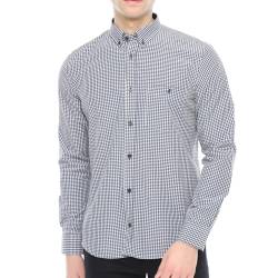 Xact Herren Freizeithemden 'Gingham' Kariert Polokragen Langarm (Navy/White) XXL von Xact