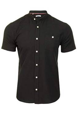 Xact Herren Freizeithemden Unifarben Polokragen Kurzarm (Black) XL von Xact