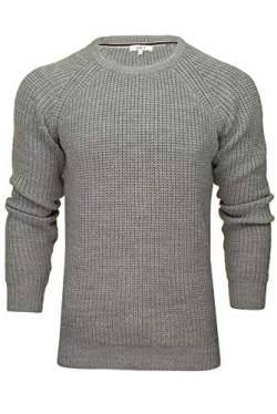 Xact Herren Grobstrickpullover im Fischer-Rippmuster, Raglanärmel (Mid Grey Marl) XXL von Xact