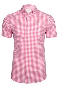 Xact Herren Kurzarmhemd mit Gingham-Karomuster aus Baumwolle (Pink) XXL von Xact
