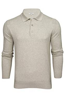 Xact Herren Langarm-Polo-Shirt aus Baumwollstrick (Light Grey Marl) XXXL von Xact