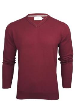 Xact Herren Pullover aus Baumwolle mit V-Ausschnitt (Burgundy) XL von Xact