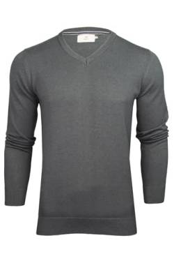 Xact Herren Pullover aus Baumwolle mit V-Ausschnitt (Dark Grey Marl) XL von Xact