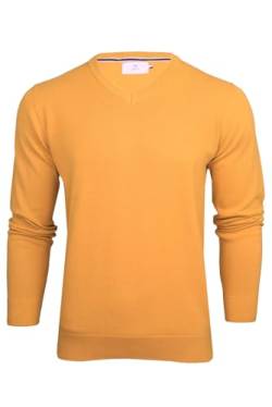 Xact Herren Pullover aus Baumwolle mit V-Ausschnitt (Mustard) L von Xact