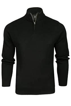 Xact Herren-Pullover mit 1/4 Reißverschluss und hohem Baumwollanteil (Black) XL von Xact