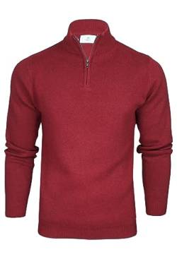 Xact Herren-Pullover mit 1/4 Reißverschluss und hohem Baumwollanteil (Burgundy) M von Xact