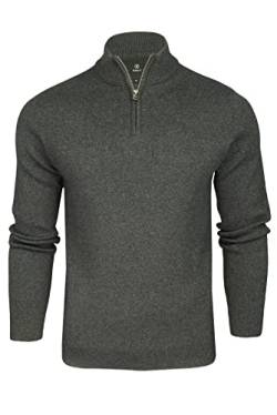 Xact Herren-Pullover mit 1/4 Reißverschluss und hohem Baumwollanteil (Dark Grey Marl) XL von Xact