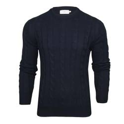 Xact Herren Rundhalspullover mit Zopfmuster (Navy) XXL von Xact