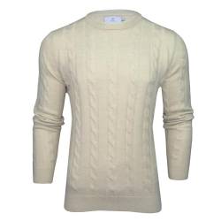 Xact Herren Rundhalspullover mit Zopfmuster (Oat Grey Marl) L von Xact