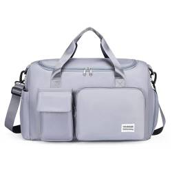 Xafrstyu Reisetasche Gepäcktasche, Faltbare Reisetasche Sporttasche, 28L Gepäcktasche Große, Handtasche, Wasserdicht, Sauna, Gym, Shopping, Bag, für Herren Damen (Grau) von Xafrstyu